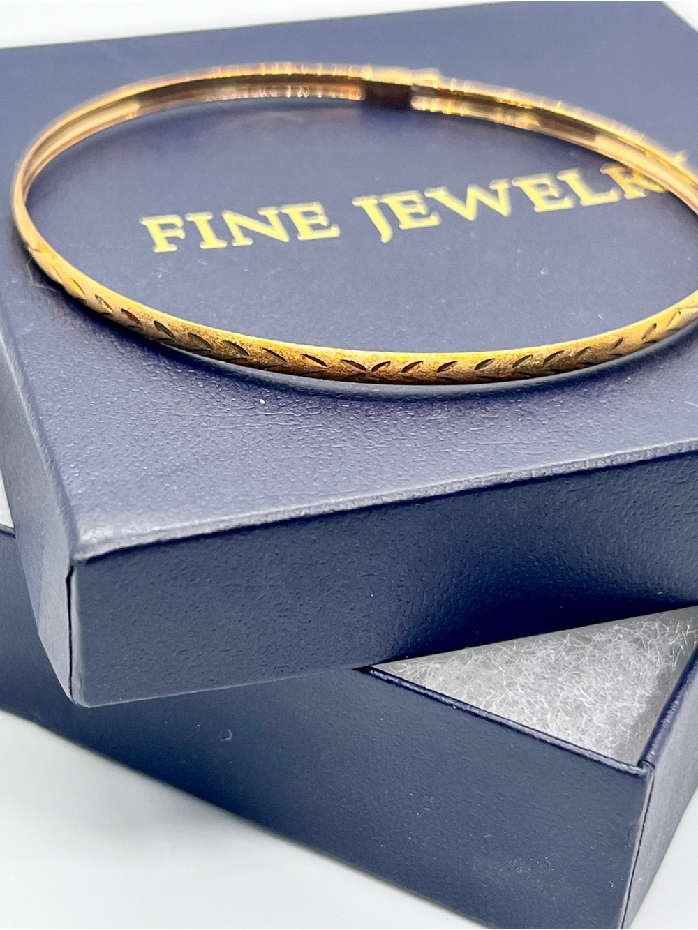10k stamped solid gold Vintage Etched Bangle Bracelet